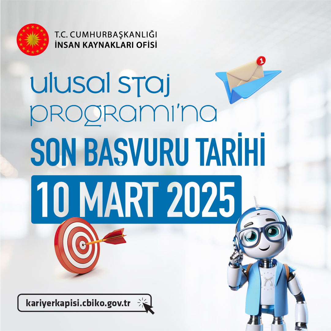 Ulusal Staj Programı 2025 yılı başvuruları 10 Marta Kadar Uzatıldı!! Ulusal Staj Programı 2025 yılı başvuruları 10 Marta Kadar Uzatıldı!!